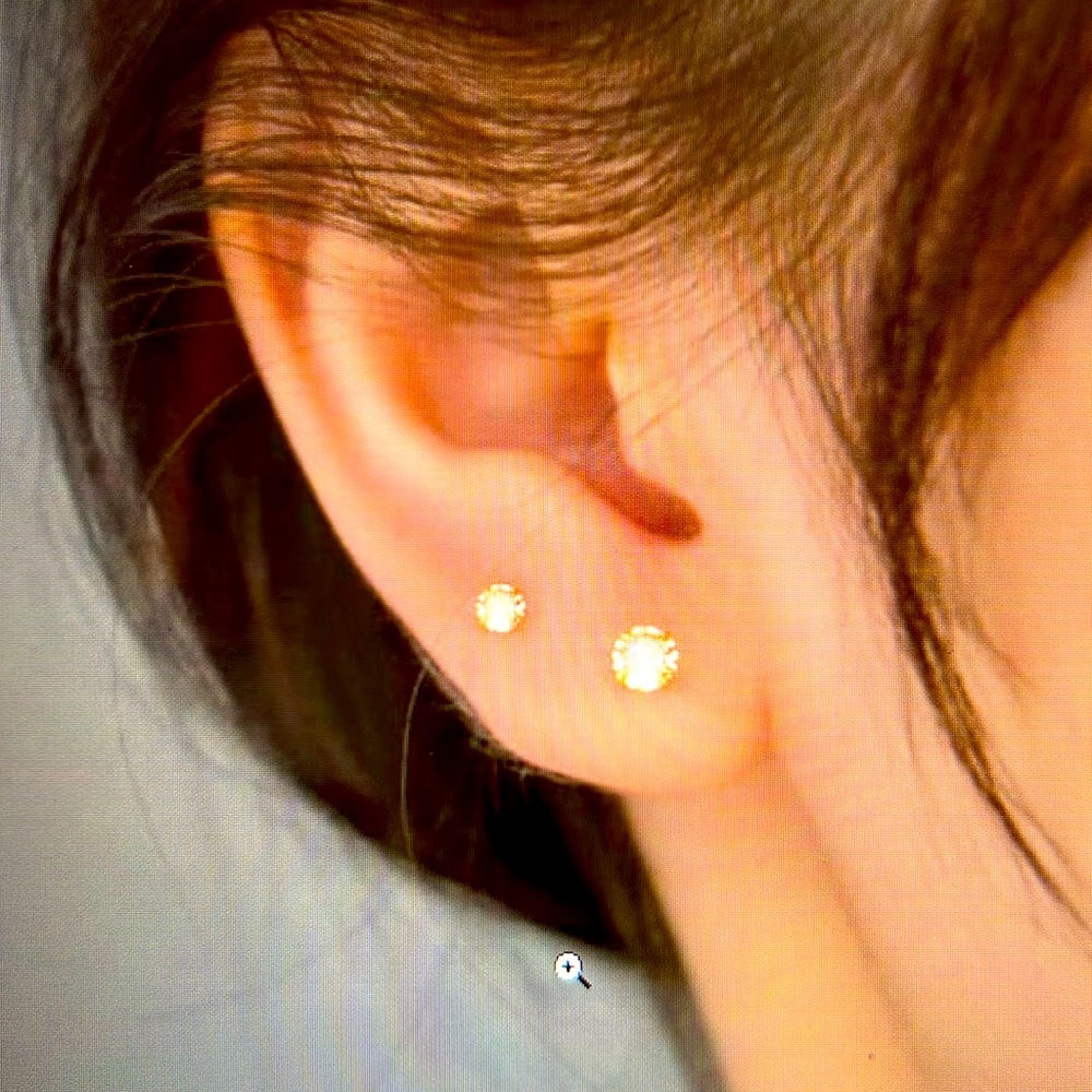 Brand New 3 Pairs 925 Sterling Silver Cubic Zirconia  Minimalist Stud Earrings